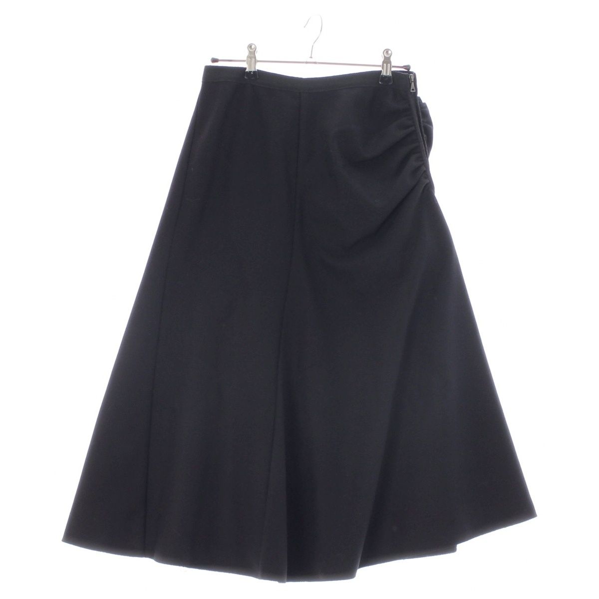Prada Archive Asymmetric Gathered Design Skirt Black 42