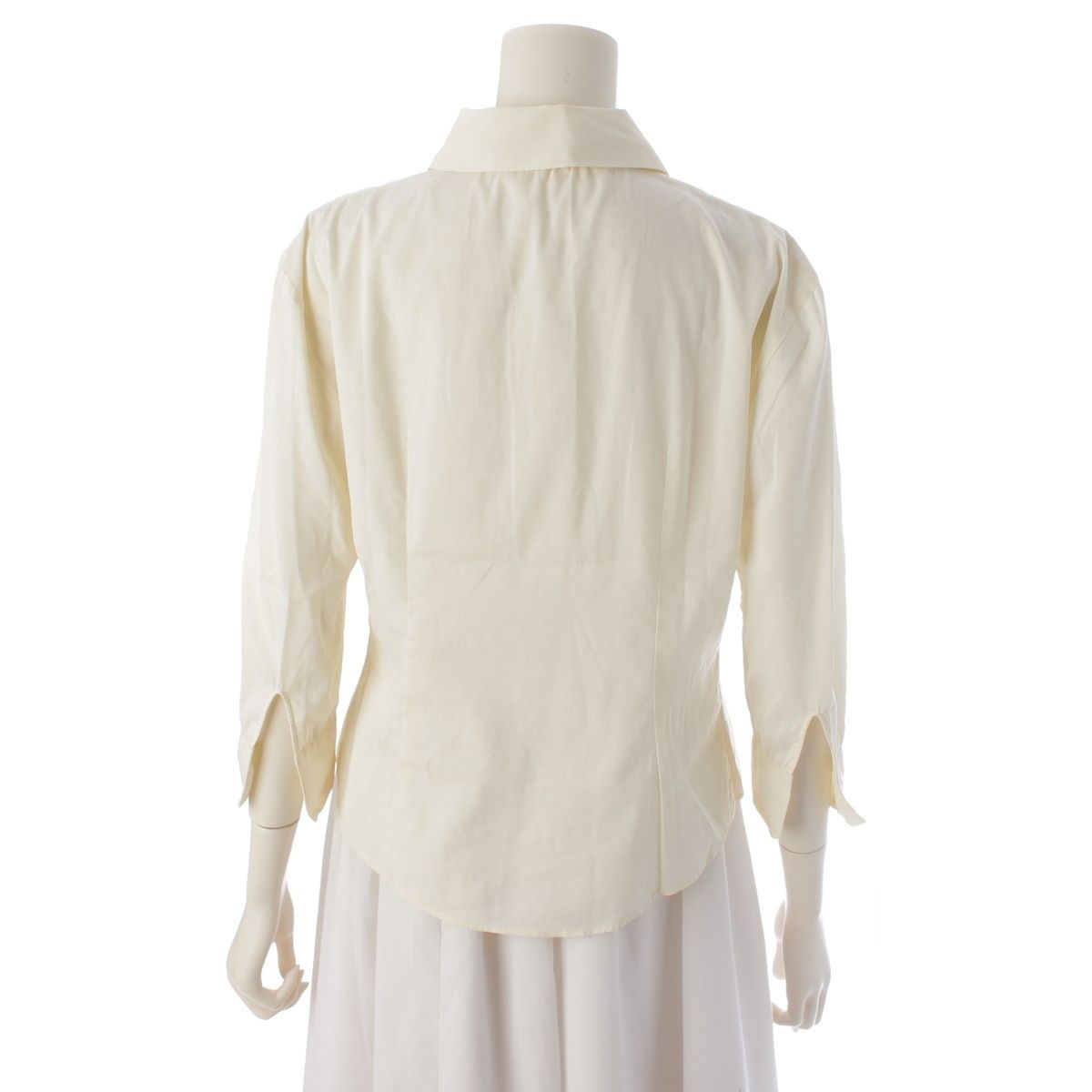 Prada Archives Sleeve Shirt Blouse Top Off White 40 — view 4