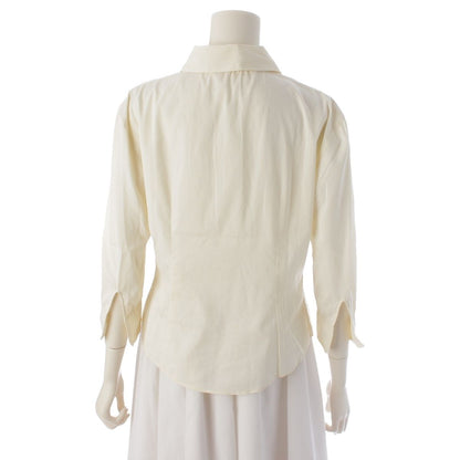Prada Archives Sleeve Shirt Blouse Top Off White 40 — view 4