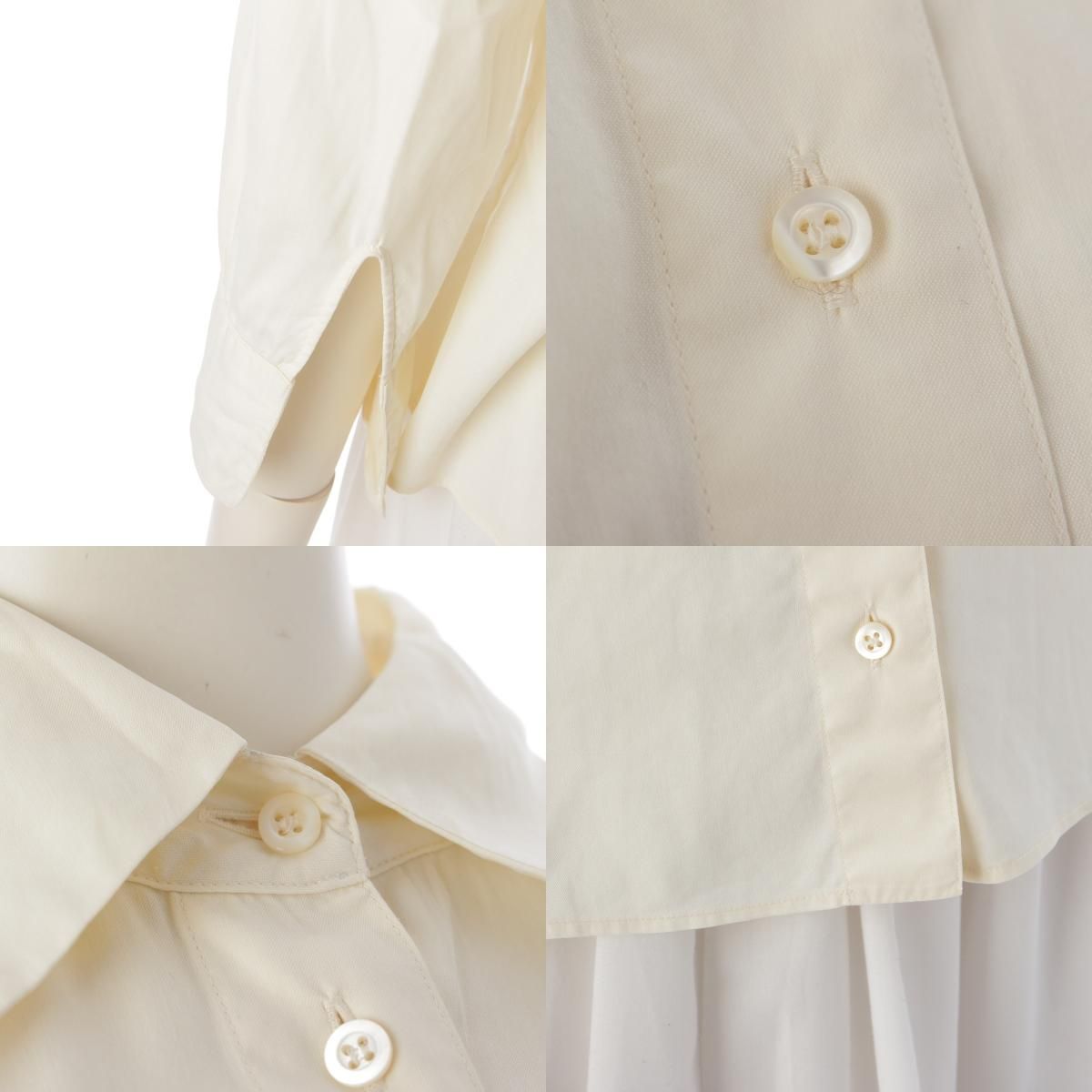 Prada Archives Sleeve Shirt Blouse Top Off White 40 — view 8