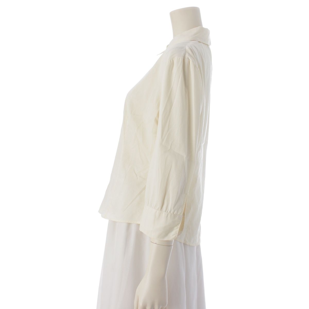 Prada Archives Sleeve Shirt Blouse Top Off White 40 — view 3