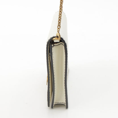 Dior J'adior Leather Black Stitch Chain Shoulder Bag White — view 3
