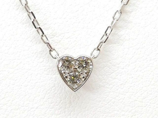 Cartier Mini Heart Obcartier Diamond 18k White Gold Necklace