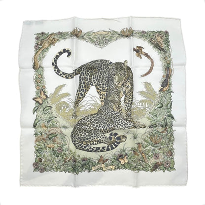 Hermes Petit Carre Scarf Tiger Animal Jungle Silk