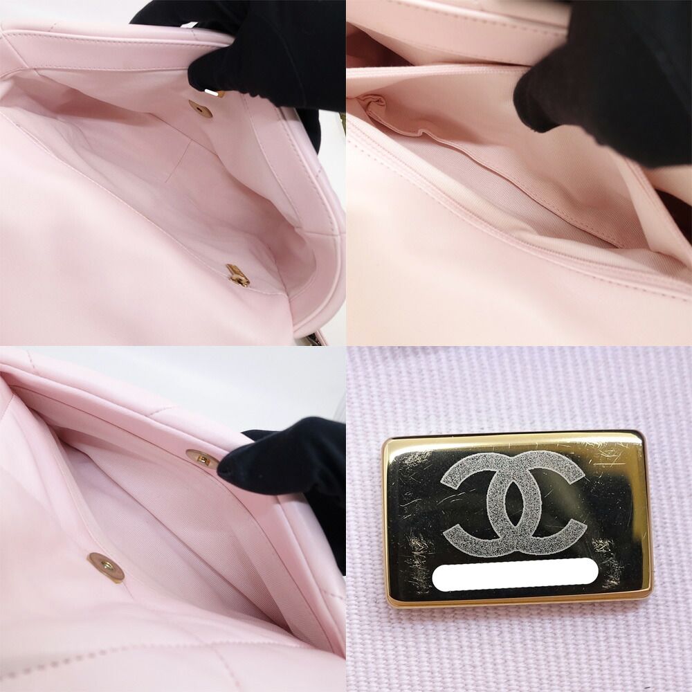 Chanel 19 Dixneuf Lambskin Pink GD Silver Quilted Shoulder Bag — view 7