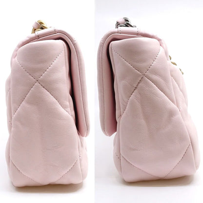 Chanel 19 Dixneuf Lambskin Pink GD Silver Quilted Shoulder Bag — view 3