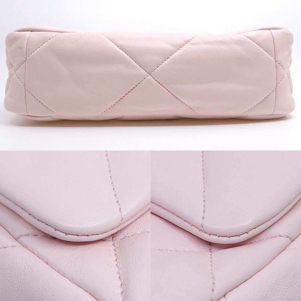 Chanel 19 Dixneuf Lambskin Pink GD Silver Quilted Shoulder Bag — view 4