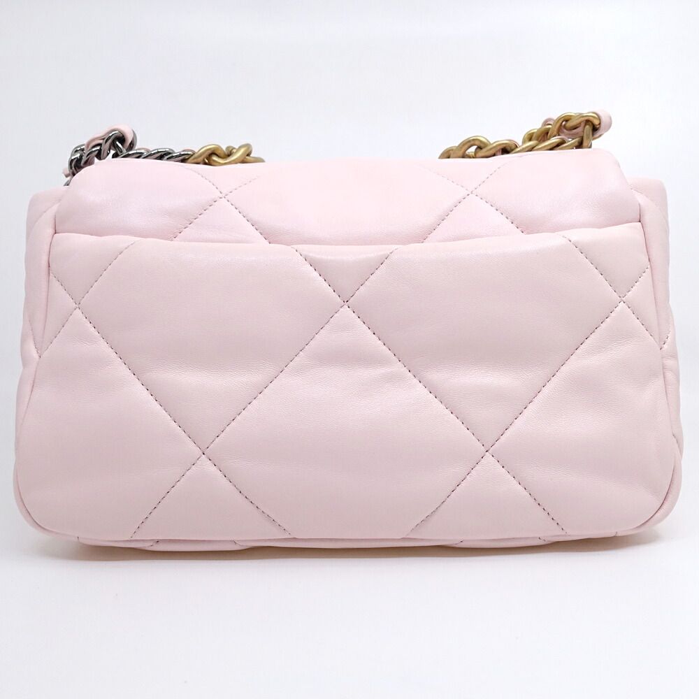 Chanel 19 Dixneuf Lambskin Pink GD Silver Quilted Shoulder Bag — view 2