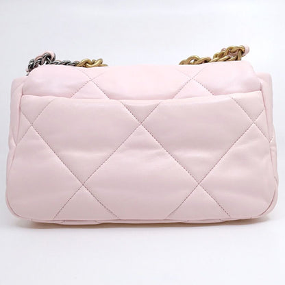 Chanel 19 Dixneuf Lambskin Pink GD Silver Quilted Shoulder Bag — view 2