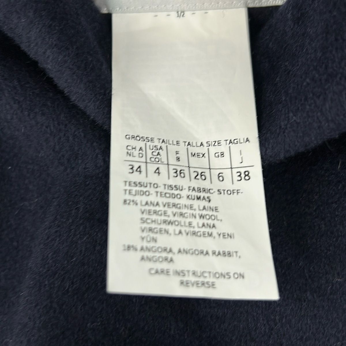 Max Mara Coat S Dark Navy Ivory Multi Reversible 38 — view 5