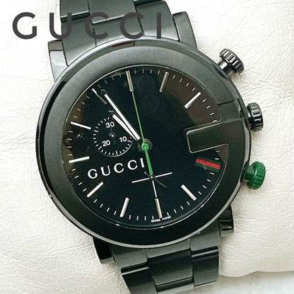 Gucci G Chrono Watch Quartz Pvd Black Ceramic