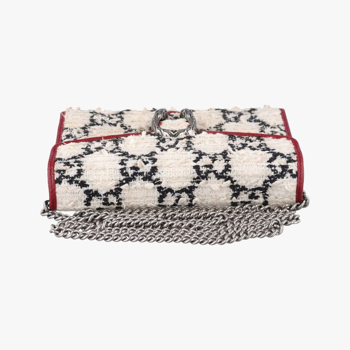 Gucci Dionysus Ivory Red Black Tweed Leather Shoulder Bag — view 8