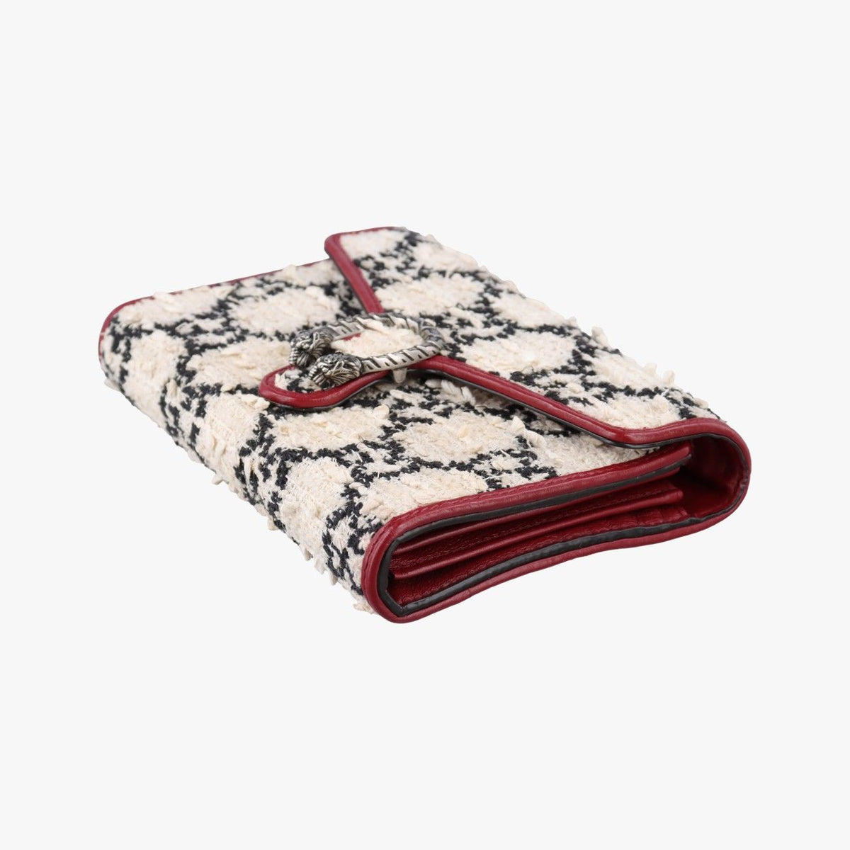 Gucci Dionysus Ivory Red Black Tweed Leather Shoulder Bag — view 4