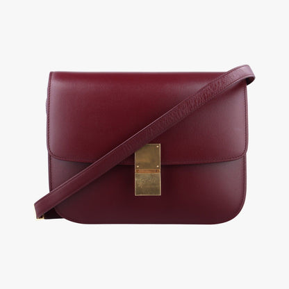 Celine Classic Box Wine Red Leather