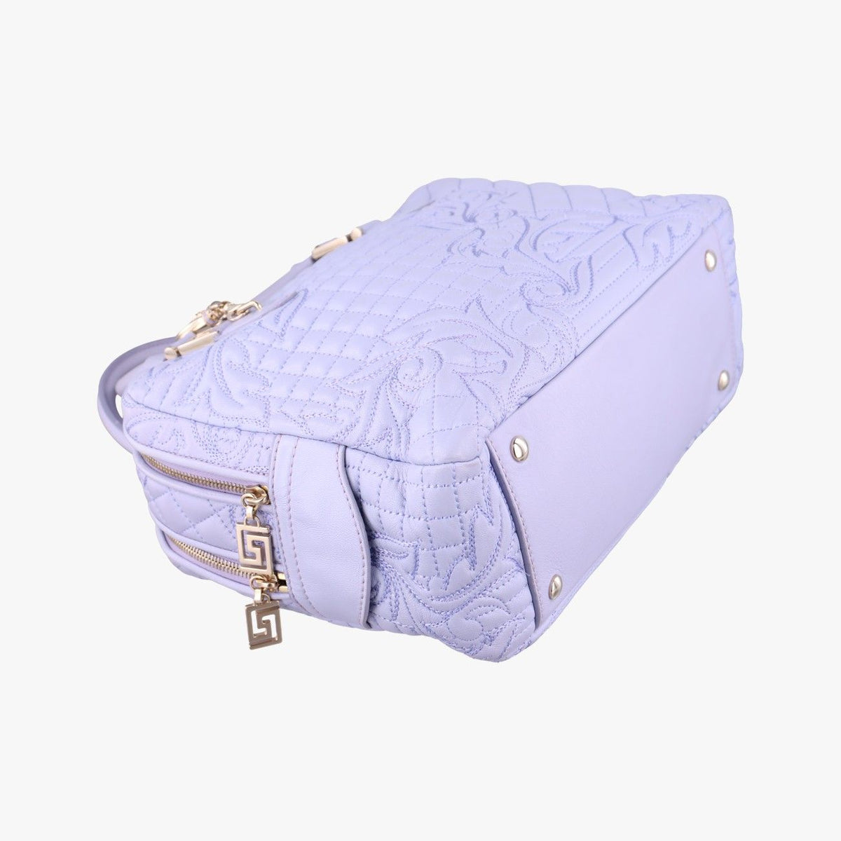 Versace Medusa Demeter Vanity Satchel Purple Leather — view 5