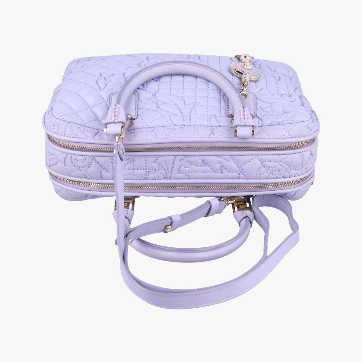 Versace Medusa Demeter Vanity Satchel Purple Leather — view 8