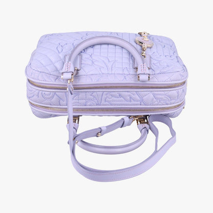 Versace Medusa Demeter Vanity Satchel Purple Leather — view 8