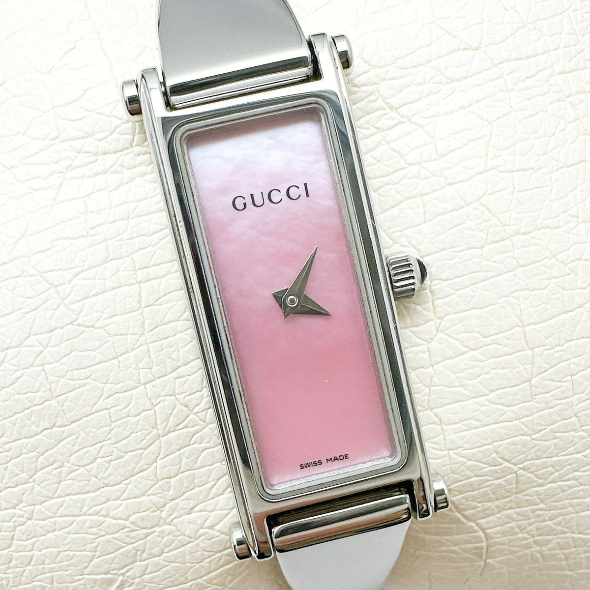 Gucci Watch Pink Shell Quartz Stainless Steel Box Card — view 2