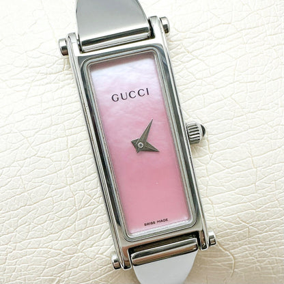 Gucci Watch Pink Shell Quartz Stainless Steel Box Card — view 2