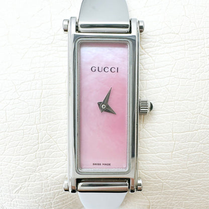 Gucci Watch Pink Shell Quartz Stainless Steel Box Card — view 4