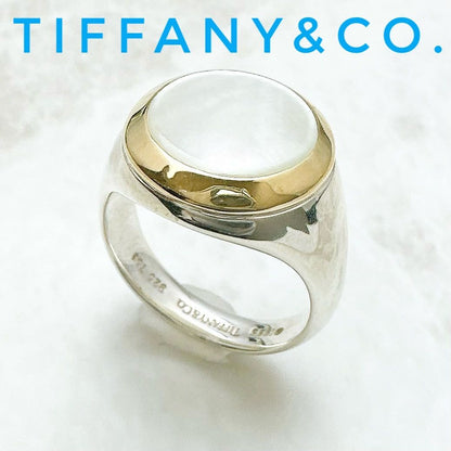 Tiffany & Co Shell Yellow Gold Silver Ring
