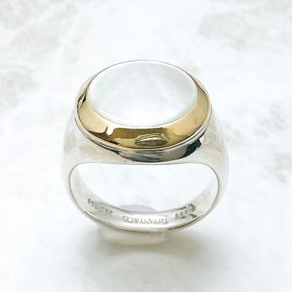 Tiffany & Co Shell Yellow Gold Silver Ring — view 4