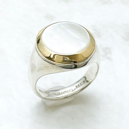Tiffany & Co Shell Yellow Gold Silver Ring — view 3