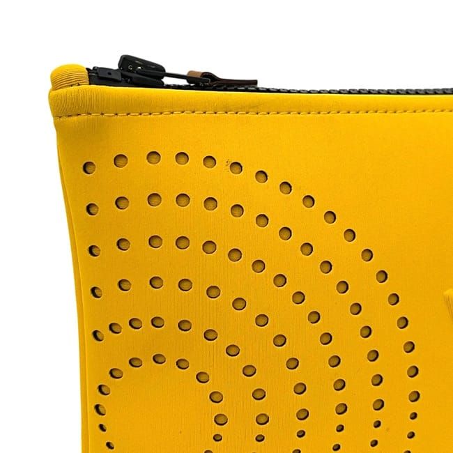 Hermes Pouch Neobain MM Case Polyester Yellow Perforated Logo — view 5