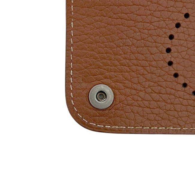 Hermes Pouch Etui Cartes GM Case Leather Brown Perforated Logo — view 5