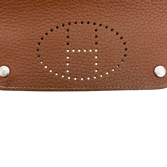 Hermes Pouch Etui Cartes GM Case Leather Brown Perforated Logo — view 8