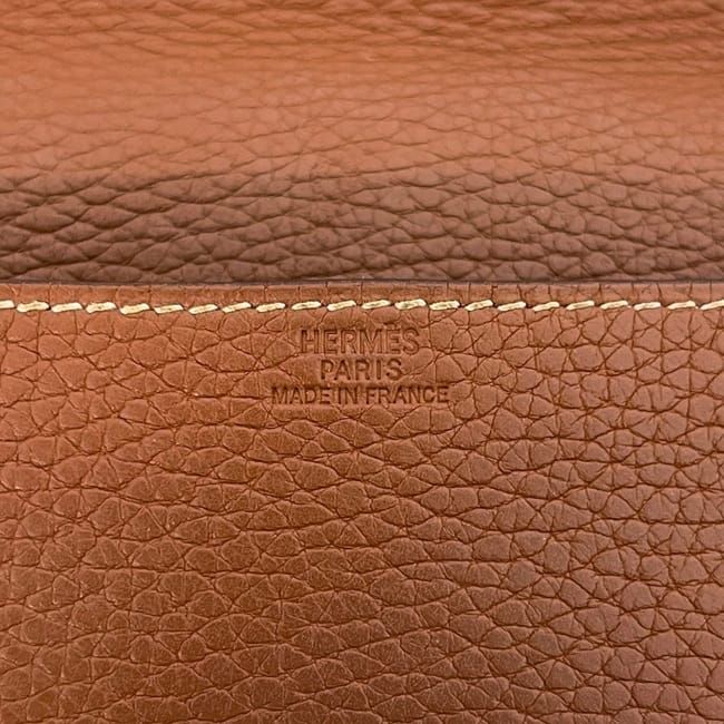 Hermes Pouch Etui Cartes GM Case Leather Brown Perforated Logo — view 4