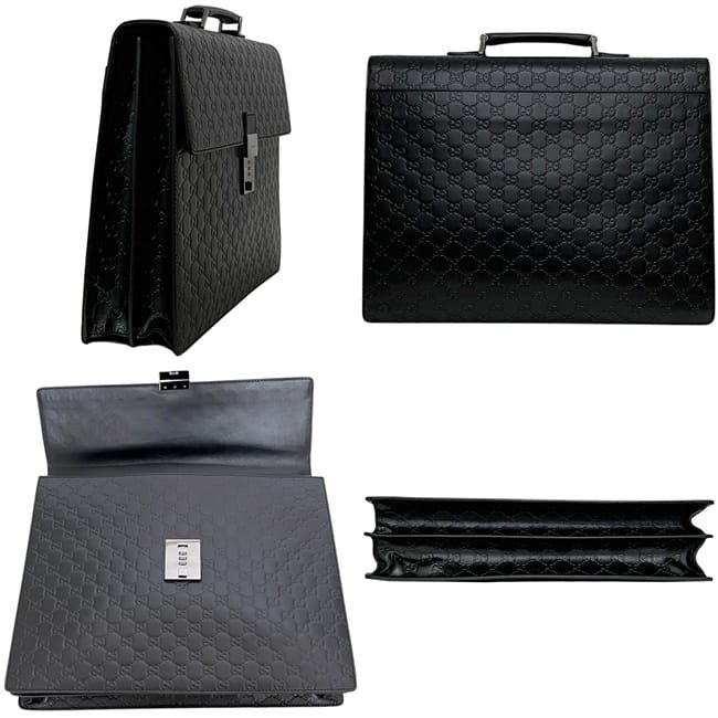 Gucci Business Bag Black Guccissima Leather — view 2