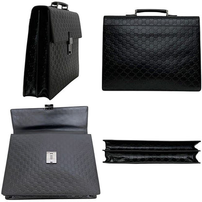 Gucci Business Bag Black Guccissima Leather — view 2