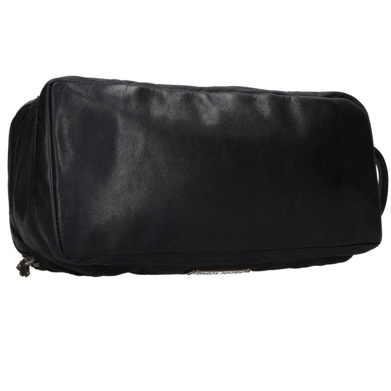 Chrome Hearts Toiletry Duffle Cemetery Cross Patch Dagger Zip Leather Handbag — view 2