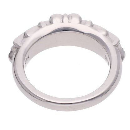 Chrome Hearts Baby Classic Pave Sapphire Floral Cross Pink White Gold Ring — view 2