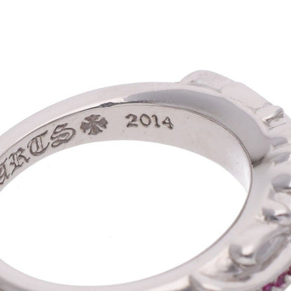 Chrome Hearts Baby Classic Pave Sapphire Floral Cross Pink White Gold Ring — view 4