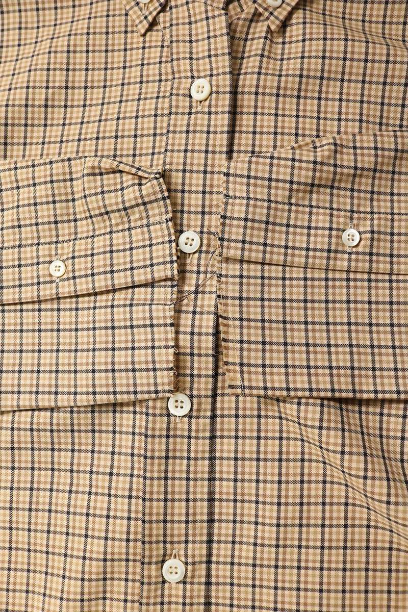 Miu Miu Logo Embroidery Check Long Sleeve Shirt 38 — view 3