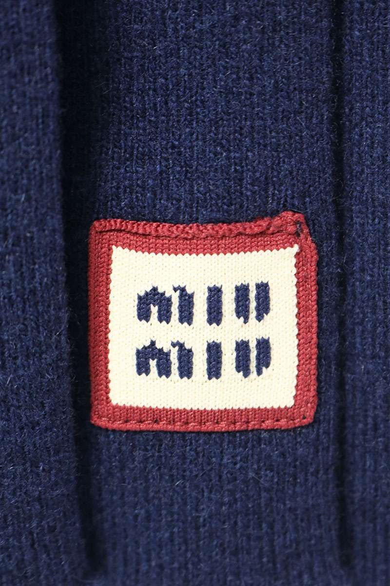 Miu Miu Logo Pleated Wool Skirt 38 — view 3