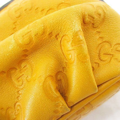 Gucci Interlocking G Guccissima Embossed Leather Pouch Yellow Gold — view 6