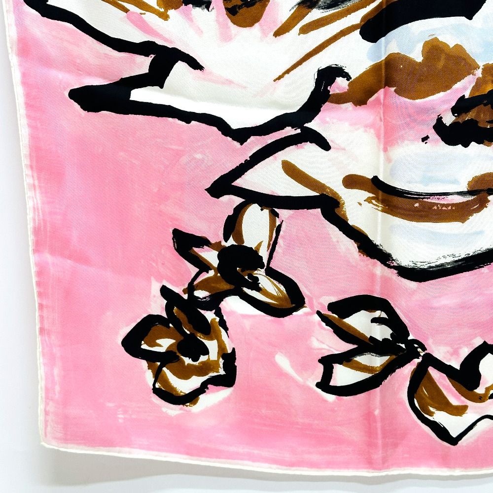 Dior Scarf Flower Motif Silk Pink — view 4