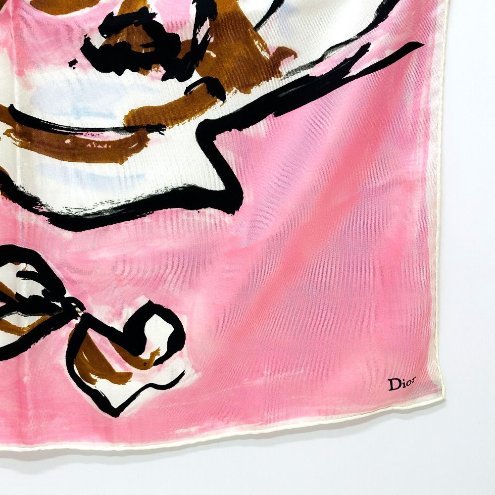 Dior Scarf Flower Motif Silk Pink — view 5