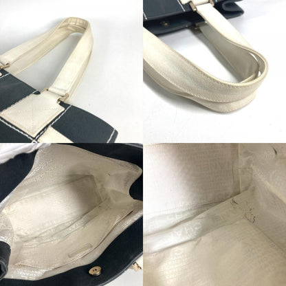 Chanel Shoulder Bag CC Logo Canvas Gray — view 8