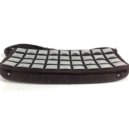 Chanel Shoulder Bag CC Logo Ice Cube Knit Brown — view 3