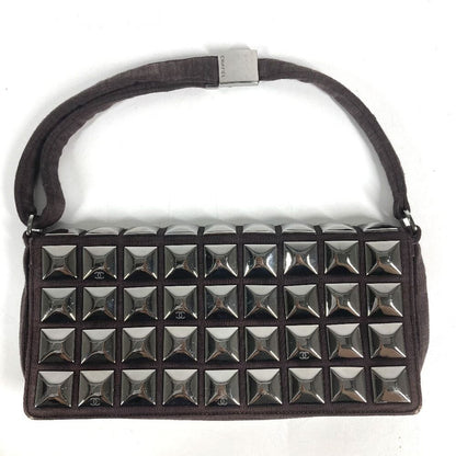 Chanel Shoulder Bag CC Logo Ice Cube Knit Brown — view 2