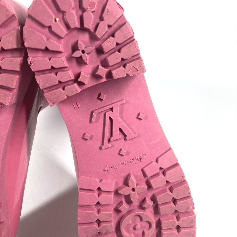 Louis Vuitton Rain Shoes Long Boots Monogram Rubber Pink — view 7