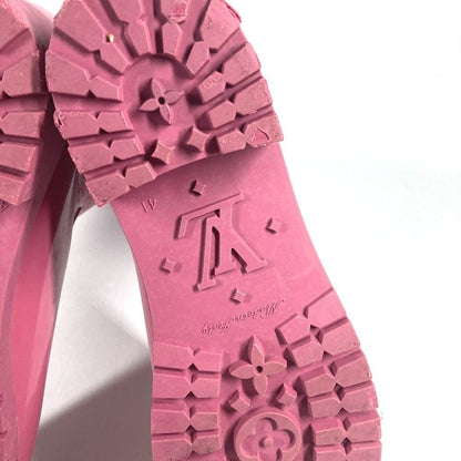 Louis Vuitton Rain Shoes Long Boots Monogram Rubber Pink — view 7