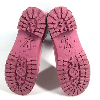 Louis Vuitton Rain Shoes Long Boots Monogram Rubber Pink — view 6
