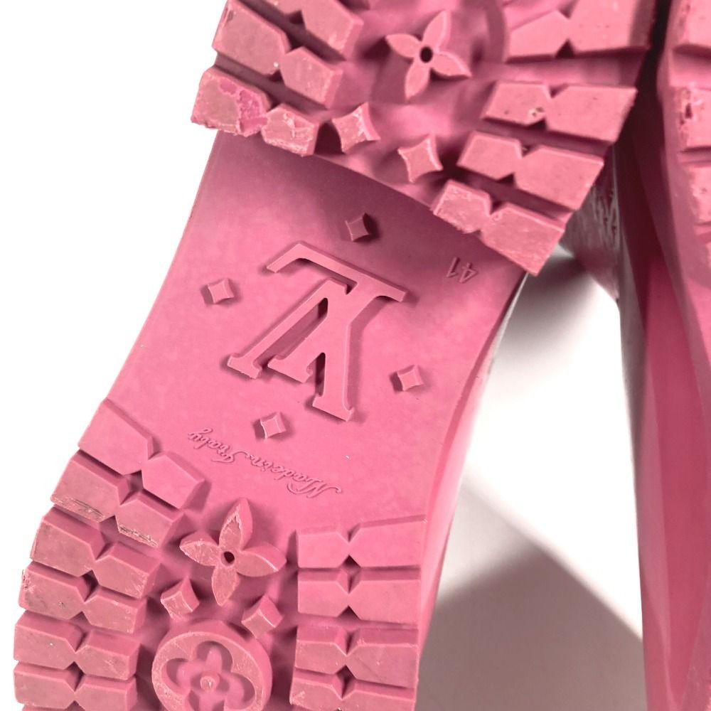 Louis Vuitton Rain Shoes Long Boots Monogram Rubber Pink — view 8