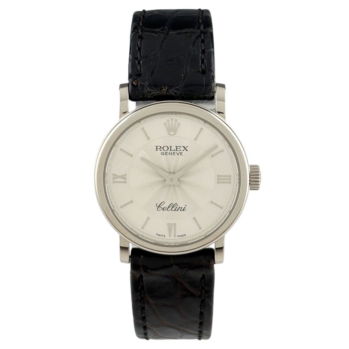 Rolex Cellini 6110/9 Watch WG Leather Quartz Silver — view 2