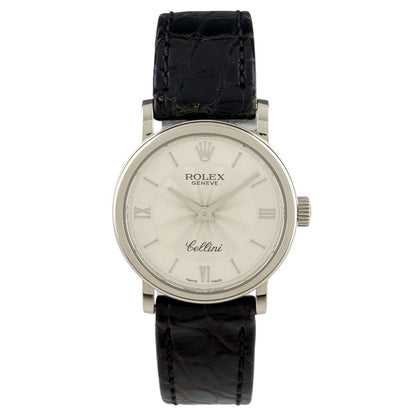 Rolex Cellini 6110/9 Watch WG Leather Quartz Silver — view 2